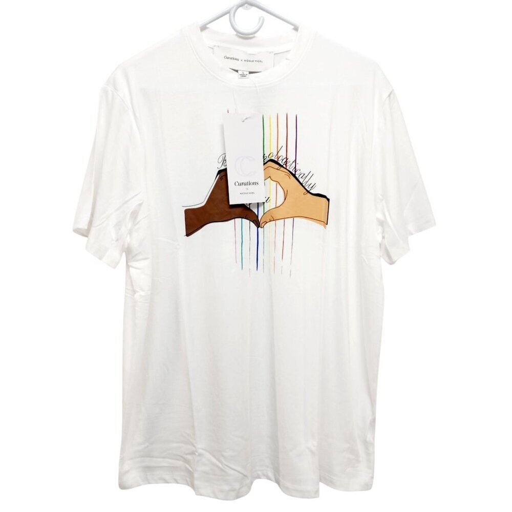 Curations X Nicole Hickl "Be Unapologetically You" White T-Shirt Size L New